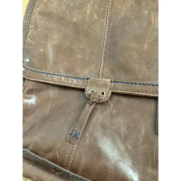 THE SAK Convertible VENTURA GENUINE LEATHER Backpack Crossbody Brown Distressed - Picture 2 of 13
